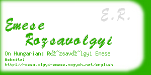 emese rozsavolgyi business card